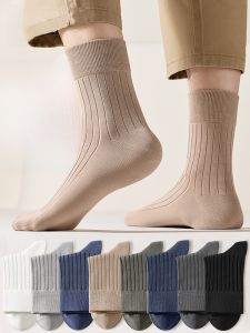 Miiow | Warm Long Tube Sports Socks Anti Slip Absorbent Cotton Mens Mid Calf Short Socks Pure Color Fall Winter Anti Odor Socks