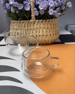 Heat Resistant Double Wall Tea Glass Cup Beer Coffee Handmade Creative Cold Beverage Transparent Drinkware Kitchen Tools