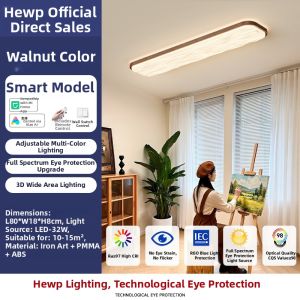 HUIPU | Mid-century Walnut Finish Long Ceiling Light