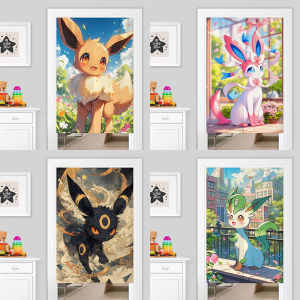 Yibu Pokemon Door Curtain and Partition Curtain Customized Childrens Room Curtain Bedroom Bathroom Curtain Shade Curtain Punch-Free