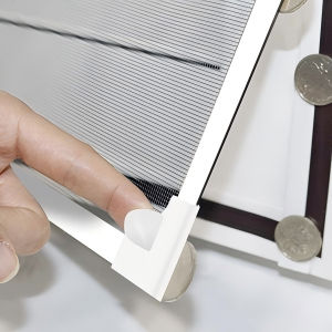 Strong magnetic screen window net with adjustable frame DIY custom mesh self-adhesive curtains detachable and washable
