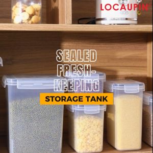 CCN Dry Food Canister Plastic Container Leak Proof Silicon Sealing Lock Lid Multipurpose Grain Powder Cereal Canister