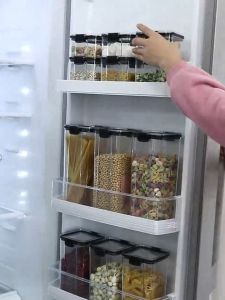 ZOWOKI Penyimpanan Cereal Kotak Toples Kotak Snack Kedap Udara Penyimpanan Bening Cereal Kontainer Makanan Food Storage Jar Container