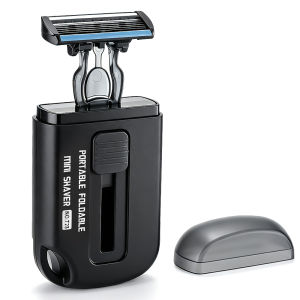Ms.Dear | Portable Mens Manual Razor Slide-Out Retractable Blade Head  6-Layer Blade Safety Razor Replaceable Shaver Head for Travel