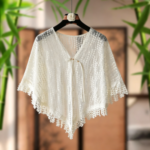 XUANXUAN | Fringe Crochet Lace-Up Shawl