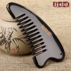Natural Bull Horn Comb Professional Beauty Salon Head Therapy Board Meridian Massage Tool Facial Lifting Shoulder Neck Care