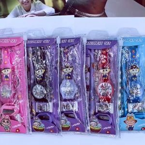 Jam Tangan Motif Karakter 6 in 1 & Study Set & Paket Alat Tulis Anak