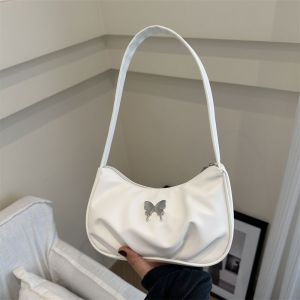 Quality Womens Shoulder Bag Folded Design Simple Style Daily Casual Summer Underarm Bag Polyester Material Medium Hardness