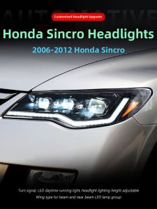 For Honda C Civic FD2 LED Headlights Assembly Modification Laser Lens Daytime Running Lights Turn Signals