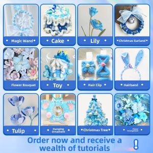 Thickened 8mm Twisted Sticks Handmade DIY Bouquet Materials Full Set Childrens Colorful Macaron Series Plushy Army Green Hairband Weaving Rose Sunflower Tulip