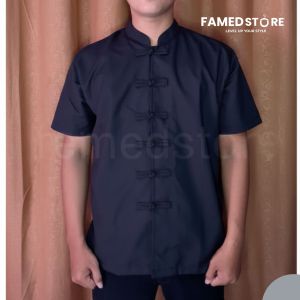 Kemeja Cheongsam Pria / Koko Oriental Lengan Pendek - Imlek dan Harian