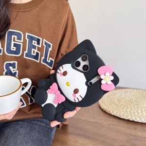 Sanrio | Sanrio High Quality 3D Seated Hello Kitty Soft Silicone Cartoon Case For iPhone 17 16 15 14 13 Pro Max Plus Shockproof Cover