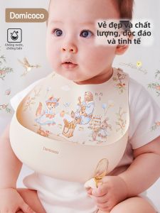 Domicoco | Khăn Dắt Chống Thấm Cho Bé Gắn Cổ Ánh Sáng Mỏng Silicone