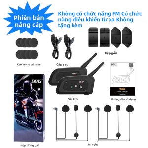 EJEAS V6 PRO + Tai Nghe Bluetooth Dành Cho Xe Máy Tai Nghe 850mAh Liên Lạc Nội Bộ Phạm Vi 800m Cho 6 Người Lái IP65 Thiết Bị Liên Lạc Đa Năng Chống Nước MOTO