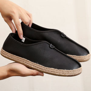 Spring New Retro Style Mens Slip-On Chinese Shoes Beijing Old Style Casual Versatile Trendy Mens Footwear Comfortable Breathable