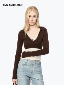 ANN ANDELMAN | New Spring Collarless Color Block Layered Knit Top