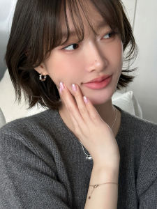 Classic French Style Irregular Silver Needle Hoops Womens Fashion Jewelry Circle Earrings Versatile Elegant out Design