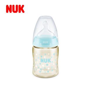NUK Wide Neck PPSU Baby Bottle with Handle Silicone Anti-colic Nipple Straw Included for Newborns And Babies up to 24 Months