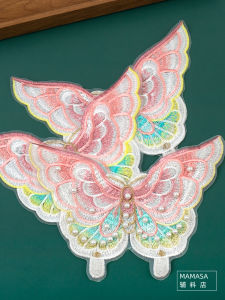 Phụ Kiện Tóc Thêu Bướm Thủ Công 20cm Nhiều Màu Sắc Cho Trang Phục Khiêu Vũ Dân Tộc Trang Trí Quần Áo Vải DIY