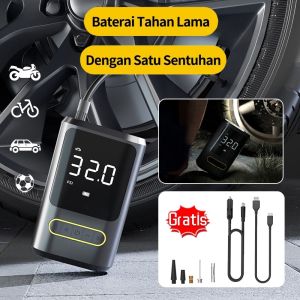 Pompa Car Air Pump Tire Inflator: Elektrik Portable Pompa Ban Mobil & Motor