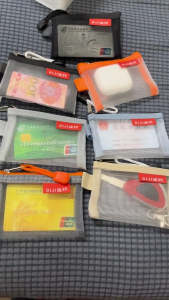 OOC Fashion Casual Lipstick Bags Mesh Cosmetic Bag Stationery Storage Bags Transparent File Bag Organizer Case Mini Zipper Pouch ID Credit Card Holder Mesh Storage Bags Small Coin Purse