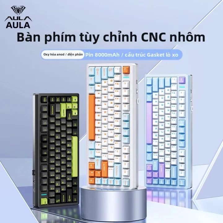 AULA | Bàn Phím Cơ Không Dây 3 Chế Độ Tùy Chỉnh 75 Layout