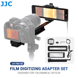 JJC Camera Film Digitizing Adapter Kit for 120 35mm Film Negative Converting to DigitalAdjustable Rod Film Digitizer Converter with 11-Levels Brightness Backlit Panel and Film Holder