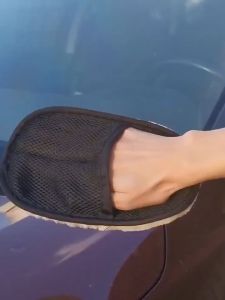 MOTOX ล้างรถถุงมือขนสัตว์เทียมหนาตุ๊กตาเช็ดรถถุงมือแว็กซ์ขัดผลิตภัณฑ์ทําความสะอาดรถยนต์ผ้าทําความสะอาด