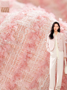 Vải Sọc Hồng DIY Vải Len Dày Thủ Công Làm Quần Áo Váy Túi Áo Khoác Áo Vải Vải Nỉ Mùa Xuân Mùa Hè Mùa Thu Vải Len Màu Dệt