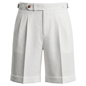 Summer Naples Style High Waist Casual 100% Linen Short Pants