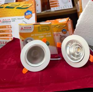Đèn LED âm trần xoay góc mặt kính mờ DOB 5W 10W Asia