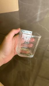 Gelas Kotak Motif / Gelas Kaca Cantik / Gelas Kaca Beling Mewah Transparan