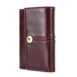 CONTACTS Genuine Leather Women Wallet Trifold Design Card Holder Zipper Pocket RFID Wallet Coin Purse