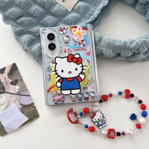 Sanrio | Cute Cartoon Sanrio Hello Kitty Hinge Protect Case for Samsung Galaxy Z Fold 8 Ultra 8 7 6 5 Magnetic Stand Holder Lanyard Cover