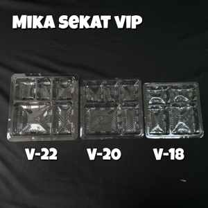 Mika Sekat 4 Nasi Kotak VIP VB-18 Isi 50 pcs / Mika Untuk Nasi Box Ukuran 18x18