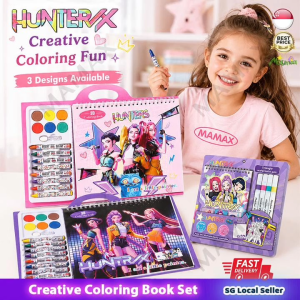 【SG Ready Stock】K-Pop Demon Hunters Kids 3D Coloring Book Set★With Watercolor Paint&Crayons/Markers✅Portable Art Drawing Kit for Girls/Boys✅Local Fast Delivery✅Christmas/Birthday Gift/Presents✅