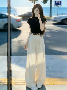 Ge·an·fei | Summer Black T-shirt Pants Set