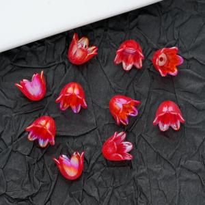 EELHOE | 100Pcs Flower Acrylic Beads Bell Flower Spacer Beads Caps For DIY Charms Bracelets Necklace Jewelry Crafts Making Accessories