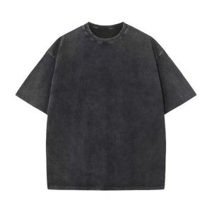 เสื้อยืดคอกลมแขนสั้นผ้าฝ้ายแท้พิมพ์ลายคราฟท์สไตล์ย้อนยุคสำหรับผู้ชาย ทรงหลวม แขนสั้น ทรงเข้ารูป เสื้อยืดผู้ชาย