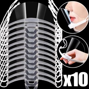 10/5pcs Hygiene Mouth Shield Transparent Mouth Shield Beauty Chef Waiter Protective Mask Reusable Visible Splash Proof Mask Mouth Cover
