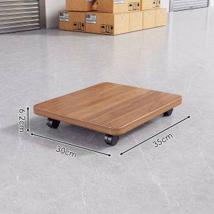 WUBUWEI | Thick Wooden Transport Cart 4 Wheels Swivel Wheels Quiet