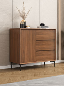 Mid-Ancient Style Sideboard Cabinet Wall Integrated Living Room Storage Cabinet Solid Wood Frame Tea Cabinet Side Cabinet For Home Kitchen Locker