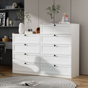 DIBIOU | Steel Bedside Storage Drawer Cabinet