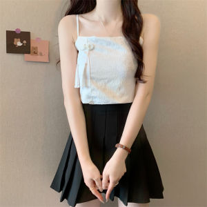 Áo Vest Không Tay Cổ Chữ V Thêu Cổ Điển Phong Cách Trung Hoa Mới Cho Nữ Mùa Hè Áo Khoác Ngoài Áo Vest Ngắn Áo Vest Không Tay