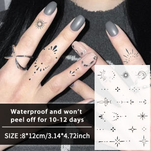 1Pc Geometric Symbol Waterproof Temporary Tattoo Stickers Long-lasting Waterproof for One to Two Weeks For Arm Leg.