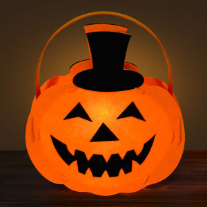 2025 Halloween Pumpkin Lamp DIY Handmade Material Kit Handheld Glowing Kindergarten Decoration Parent-Child Activity Kit