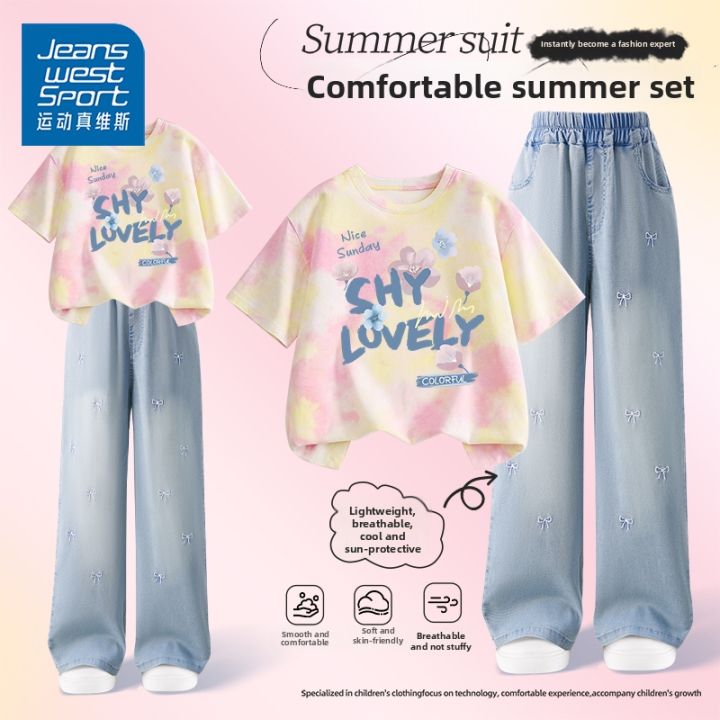 JEANSWEST%20SPORT%20%7C%20Girl%20Summer%20Short%20Sleeve%20Tencel%20Denim%20Set%202%20Pieces%20-%20Image%206