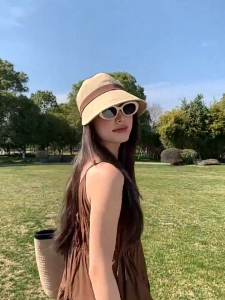 MD-P646 Topi Anti UV Bahan Adem Pelindung Matahari Gaya Modern Topi Wanita Korea Fashion Dengan Kait