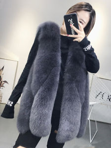 เสื้อกั๊กขนสัตว์สำหรับผู้หญิง แขนกุด คอวี แขนกุด ขนสัตว์ผสม ขนกระรอกปลอม ผ้าคลุมไหล่แบบยาวปานกลาง ฤดูใบไม้ร่วง/ฤดูหนาว 2022