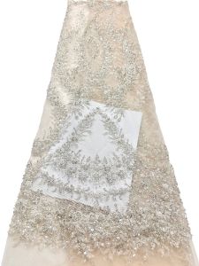 African Groom Lace Fabric 2026 French Beaded Lace Fabric Nigerian Sequins Embroidery Net Lace Fabrics For Bridal Party Dresses
